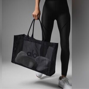 ALO Yoga Black Sheer Mesh Tote